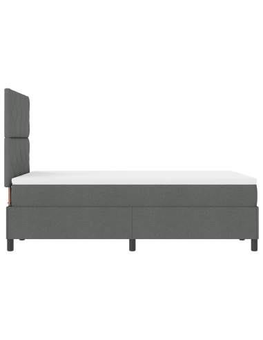 Letto a molle con materasso Grigio scuro 120 x 200 cm Tessuto