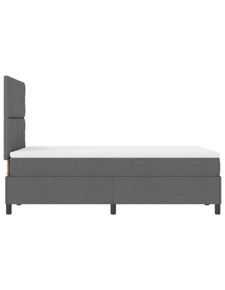 Letto a molle con materasso Grigio scuro 120 x 200 cm Tessuto