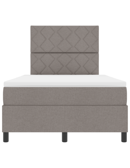 Letto con Box Spring con Materasso & LED Taupe 120x200 cm Tessuto