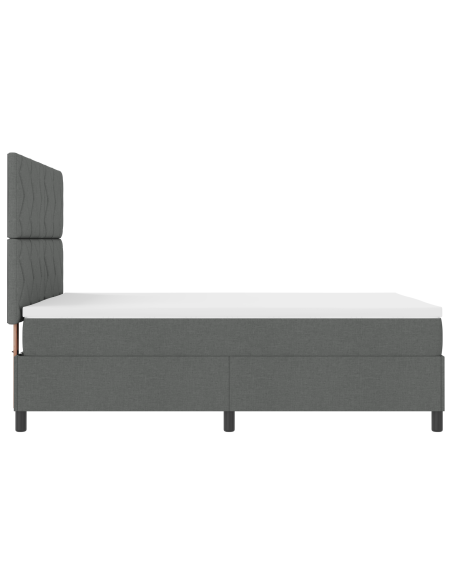 Letto con Rete a Molle e Materasso & LED Grigio Scuro 140x200 cm Tessuto