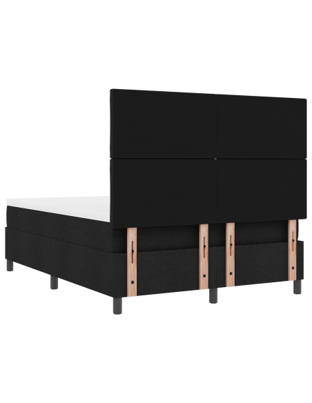 Letto a Molle con Materasso & LED Nero 140x200 cm Tessuto