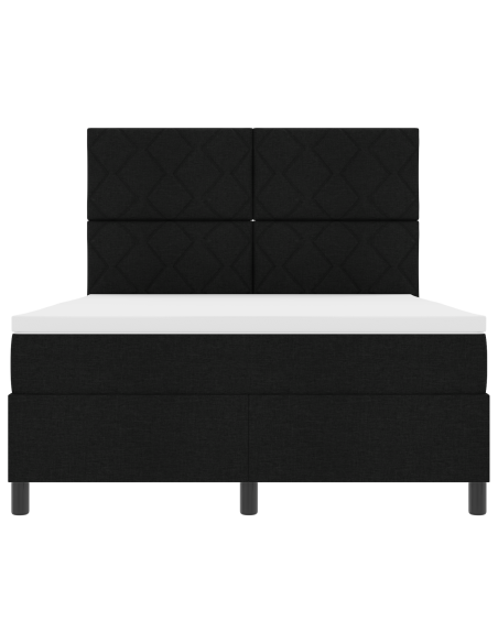 Letto a Molle con Materasso & LED Nero 140x200 cm Tessuto
