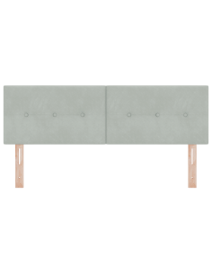 Testiera LED con testiera Grigio chiaro 144 cm Poliestere