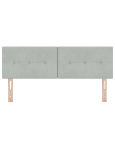 Testiera LED con testiera Grigio chiaro 144 cm Poliestere