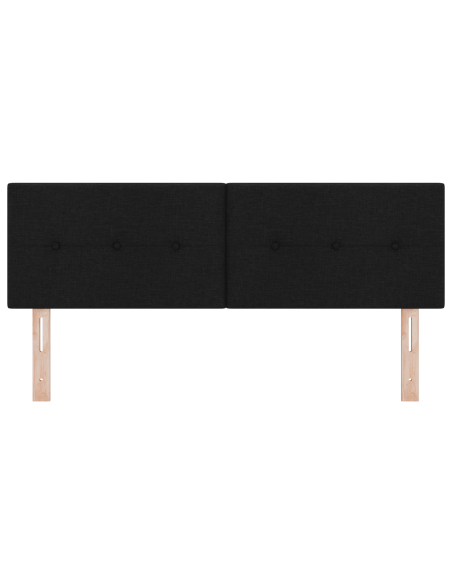 Testiera LED Imbottita con Bottoni Nera 80 cm Tessuto
