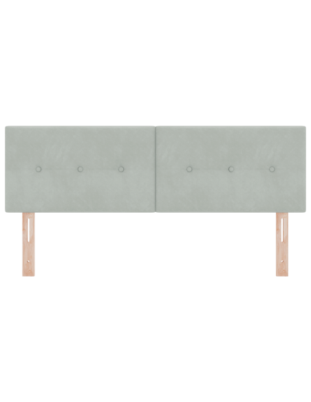 testa LED  imbottita a bottoni grigio chiaro 80 cm in velluto