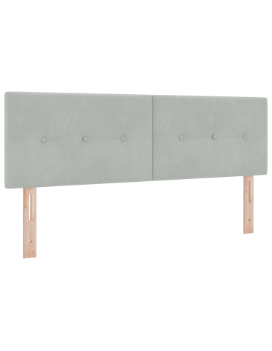 Testiera LED con testiera Grigio chiaro 144 cm Poliestere