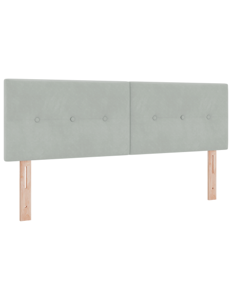 Testiera LED con testiera Grigio chiaro 144 cm Poliestere