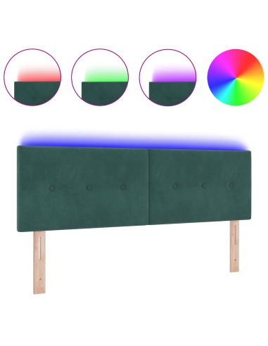 Testiera LED con luci a strisce a LED Verde 144 cm Poliestere