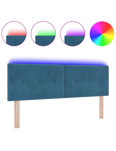 Testiera LED con luci a strisce a LED Blu 144 cm Poliestere 2