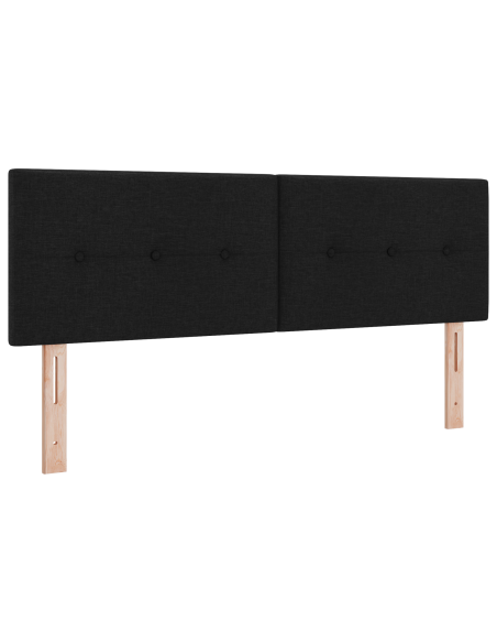 Testiera LED Imbottita con Bottoni Nera 80 cm Tessuto