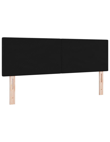 Testiera LED Imbottita con Bottoni Nera 80 cm Tessuto
