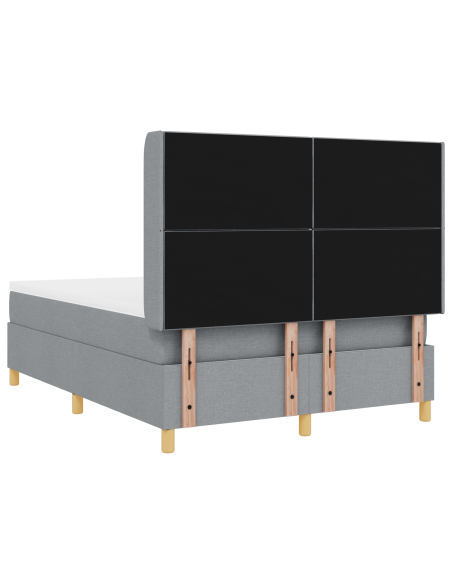 Letto a Molle con Materasso Grigio Chiaro 140x190 cm Tessuto