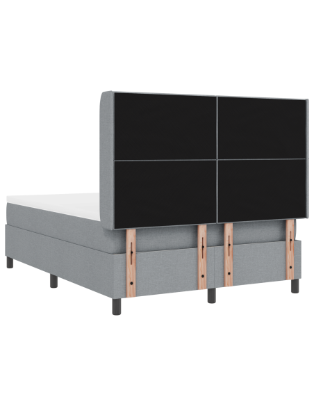 Letto a box con materasso e luce LED Grigio chiaro 140x200 cm Tessuto