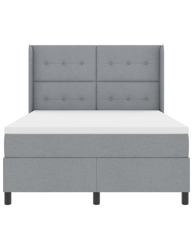 Letto a Sorgente LED Grigio chiaro 140 x 200 cm Tessuto