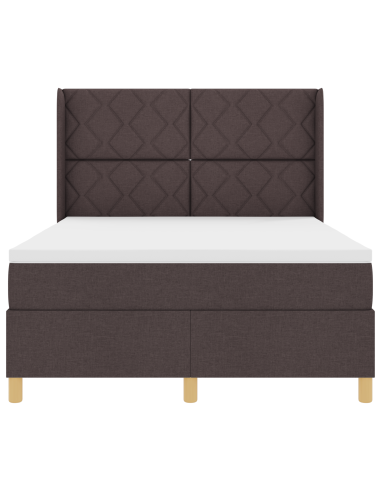 Letto a molle con materasso Marrone Scuro 160 x 200 cm Tessuto