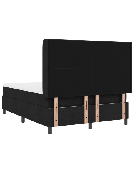 Letto a Sorgente LED con materasso Nero 140 x 200 cm Tessuto