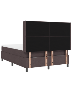 Letto a Sorgente LED Marrone Scuro 140 x 200 cm Tessuto 2