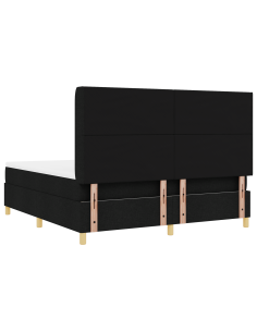 Letto a molle con materasso Nero 140 x 200 cm Tessuto