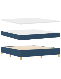 Letto a molle con materasso Blu 140 x 200 cm Tessuto