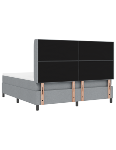 Letto a Sorgente LED Grigio chiaro 180 x 200 cm Tessuto 2