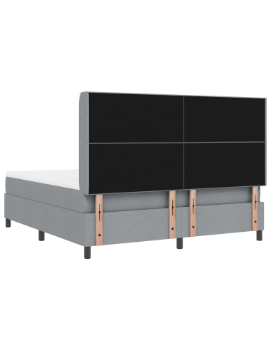 Letto a Sorgente LED Grigio chiaro 180 x 200 cm Tessuto