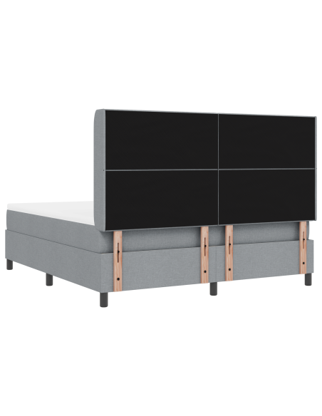 Letto Box Spring con Materasso & LED Grigio Chiaro 180x200 cm Tessuto