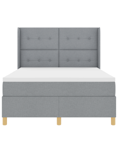 Letto a molle con materasso Grigio chiaro 140 x 190 cm Tessuto 2