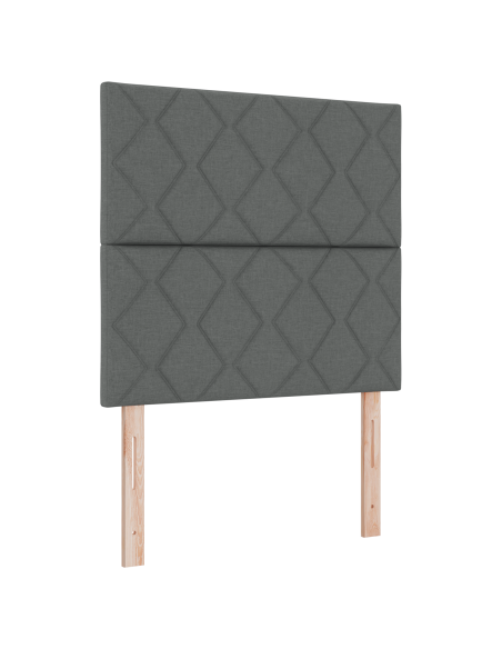 Letto a Rete a Molla con Materasso e LED Grigio Scuro 100x200 cm Tessuto