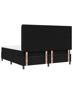 Letto a Sorgente LED con materasso Nero 180 x 200 cm Tessuto 2