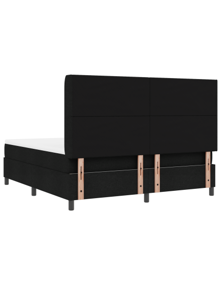 Letto Box Spring con materasso e LED Nero 180x200 cm Tessuto