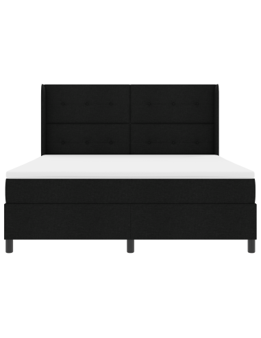 Letto a Sorgente LED con materasso Nero 180 x 200 cm Tessuto