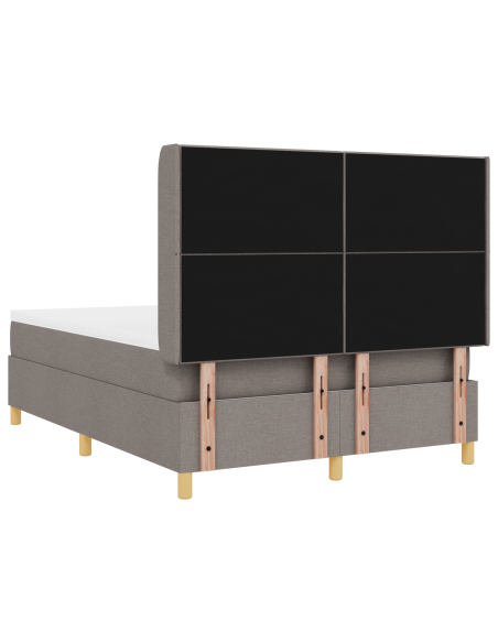 Letto Box Spring con Materasso e LED Taupe 140x190 cm Tessuto