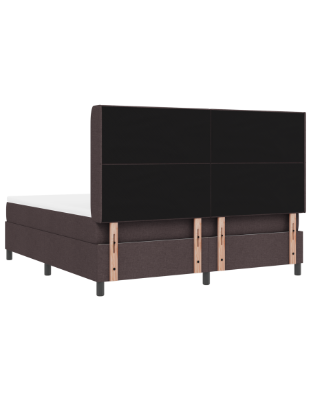 Letto con Box Spring e Materasso & LED Marrone Scuro 180x200 cm Tessuto