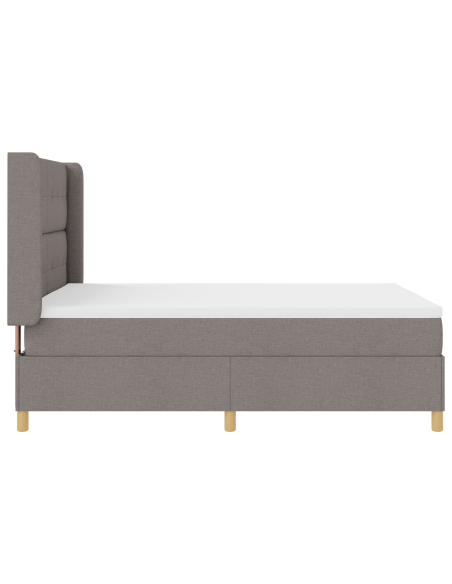 Letto Box Spring con Materasso e LED Taupe 140x190 cm Tessuto