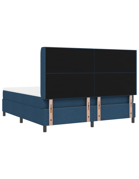 Letto a Sorgente LED con materasso Blu 180 x 200 cm Tessuto