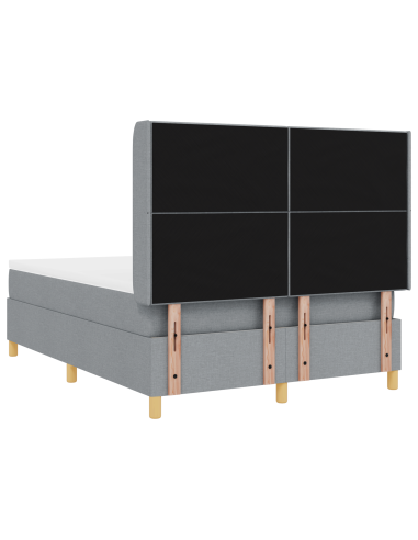 Letto a molle con materasso Grigio chiaro 140 x 200 cm Tessuto