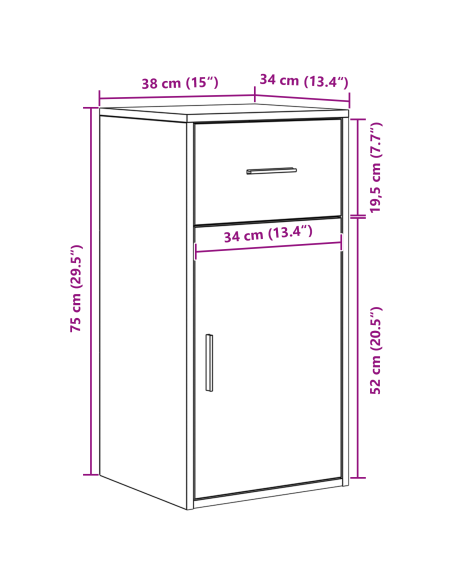 Scrivania ad angolo con cassetto Grigio Sonoma 102 x 88 x 75 cm