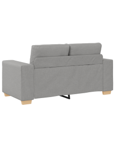 Set di Divani a 2 Pezzi con Cuscini Grigio Chiaro in Tessuto