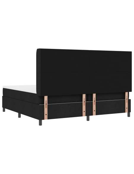 Letto con Rete a Molla e Materasso & LED Nero 200x200 cm in Tessuto