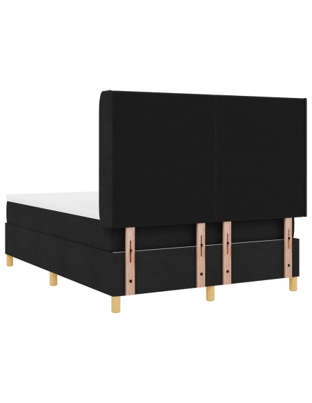 Letto a molle con materasso Nero 140 x 200 cm Tessuto