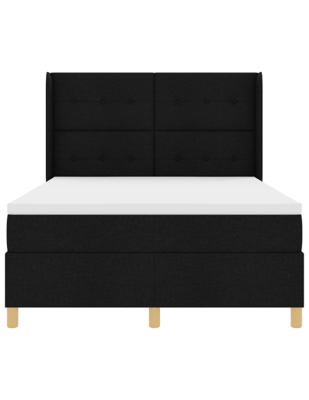 Letto a molle con materasso Nero 140 x 200 cm Tessuto