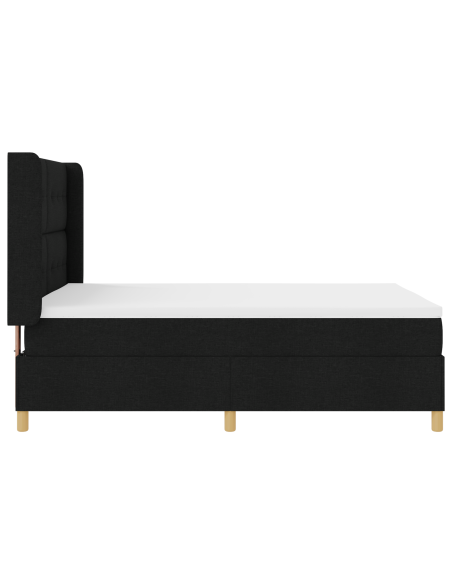 Letto a doghe con Materasso e LED Nero 140x200 cm Tessuto