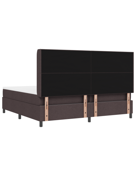 Letto a Blocco con Materasso e LED Marrone Scuro 200x200 cm Tessuto