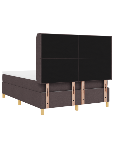 Letto a doghe  con materasso e LED Marrone Scuro 140x200 cm Tessuto