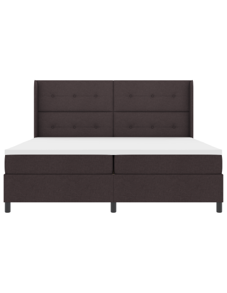 Letto a Blocco con Materasso e LED Marrone Scuro 200x200 cm Tessuto