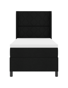 Letto a Sorgente LED con materasso Nero 100 x 200 cm Tessuto 2