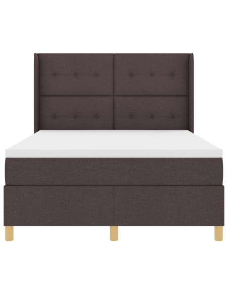 Letto a doghe  con materasso e LED Marrone Scuro 140x200 cm Tessuto