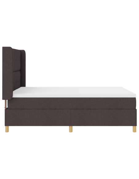 Letto a doghe  con materasso e LED Marrone Scuro 140x200 cm Tessuto