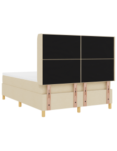 Letto a molle con materasso Crema 140 x 200 cm Tessuto 2